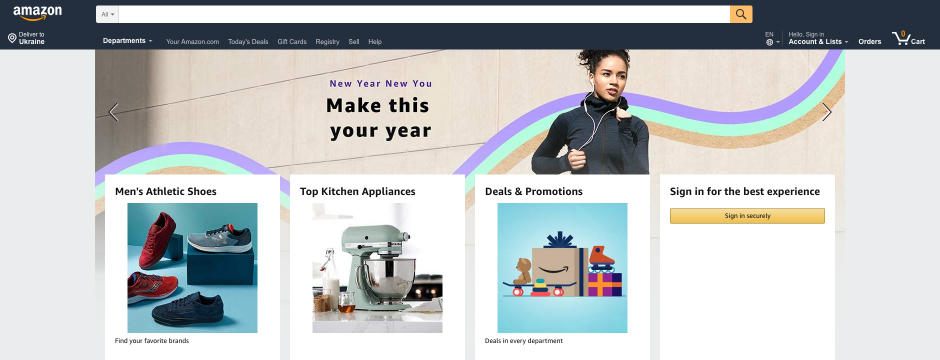 Best UX practices for search interface - 1.4 Amazon home_ - Qubstudio