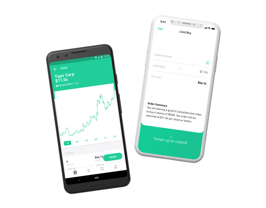 The helpful guide to gesign: Great fintech apps with examples - robinhood - Qubstudio
