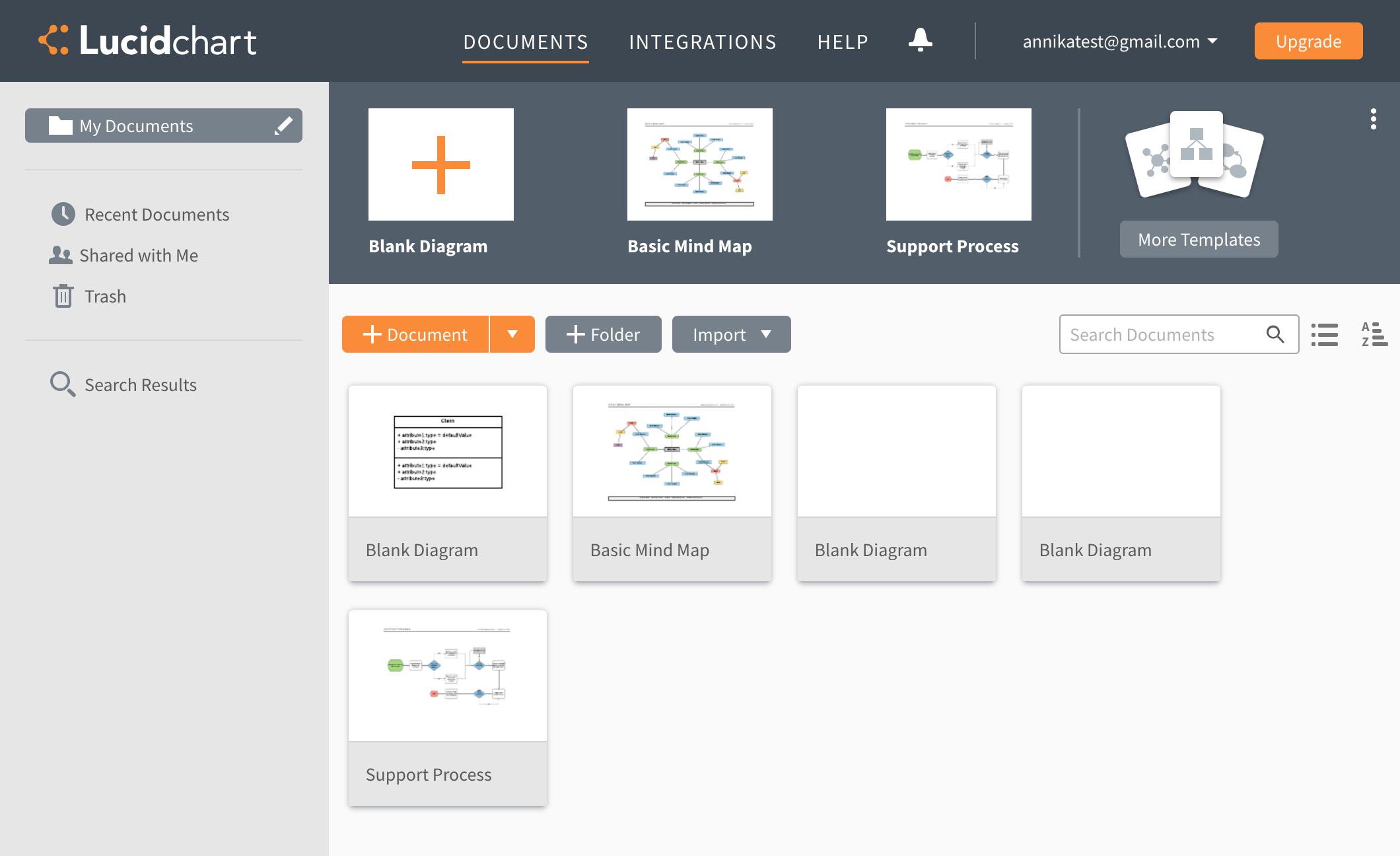 Best 10 wireframe tools for UI/UX designers in 2019 - lucidchart documents page - Qubstudio