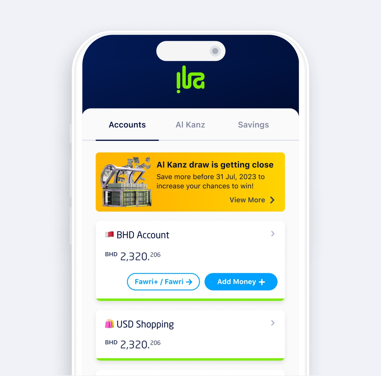 ila bank mobile account design