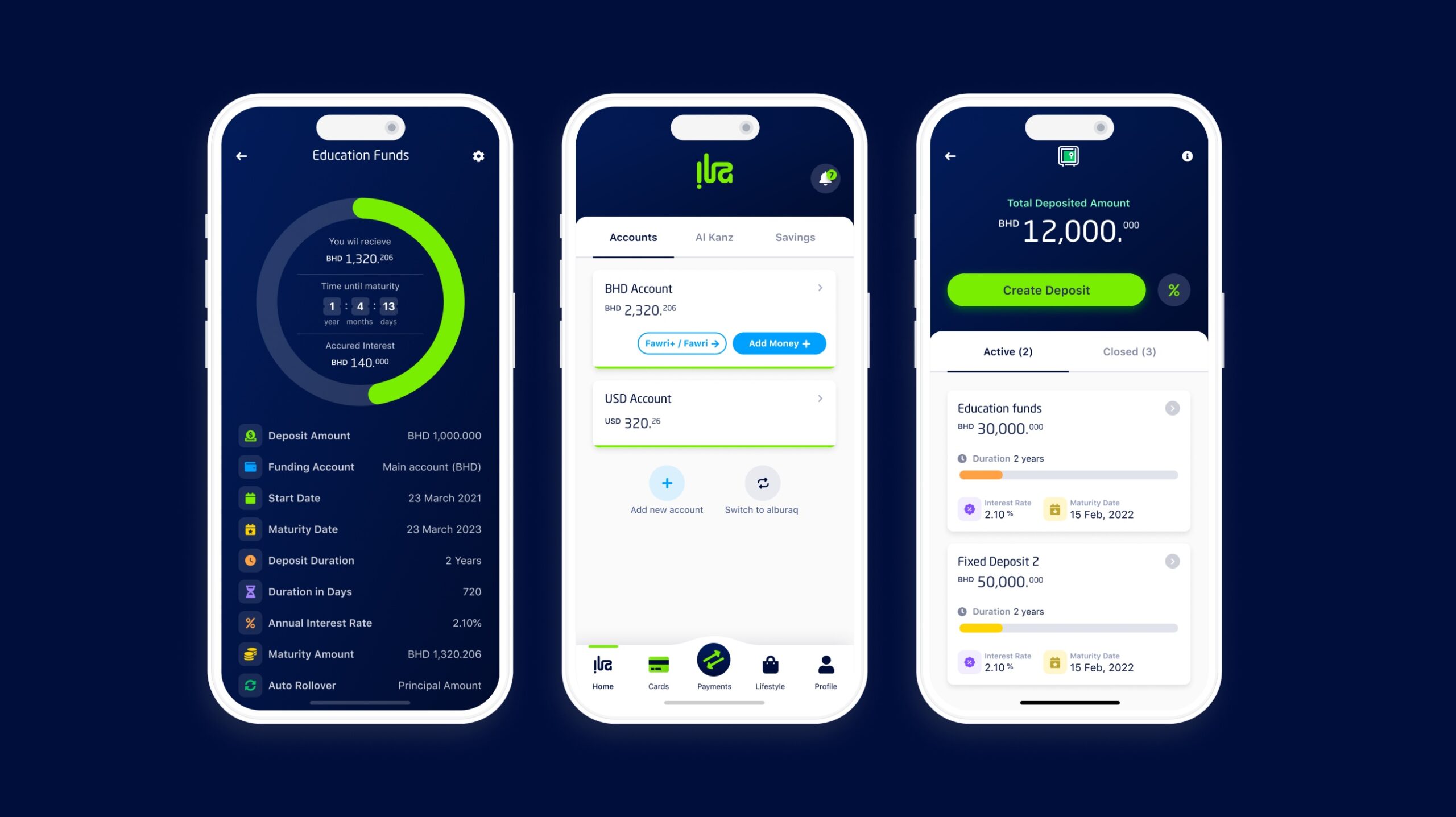 ila bank app interface design