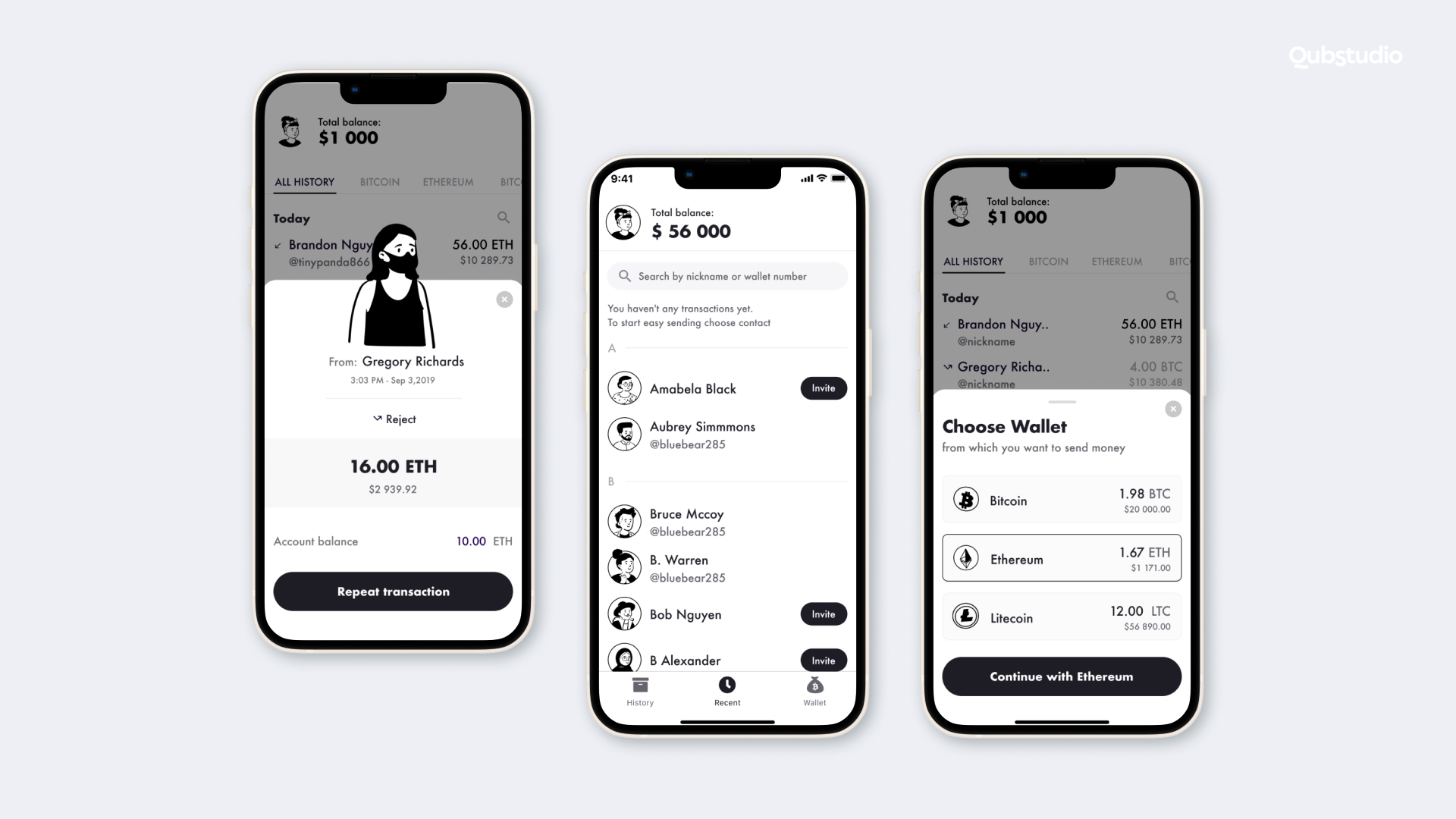 cryptocurrency ux design example