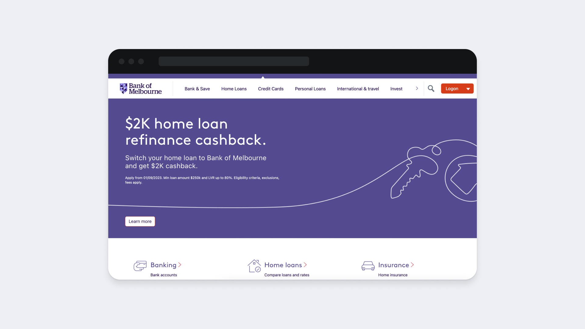 Bank of melbourne web design