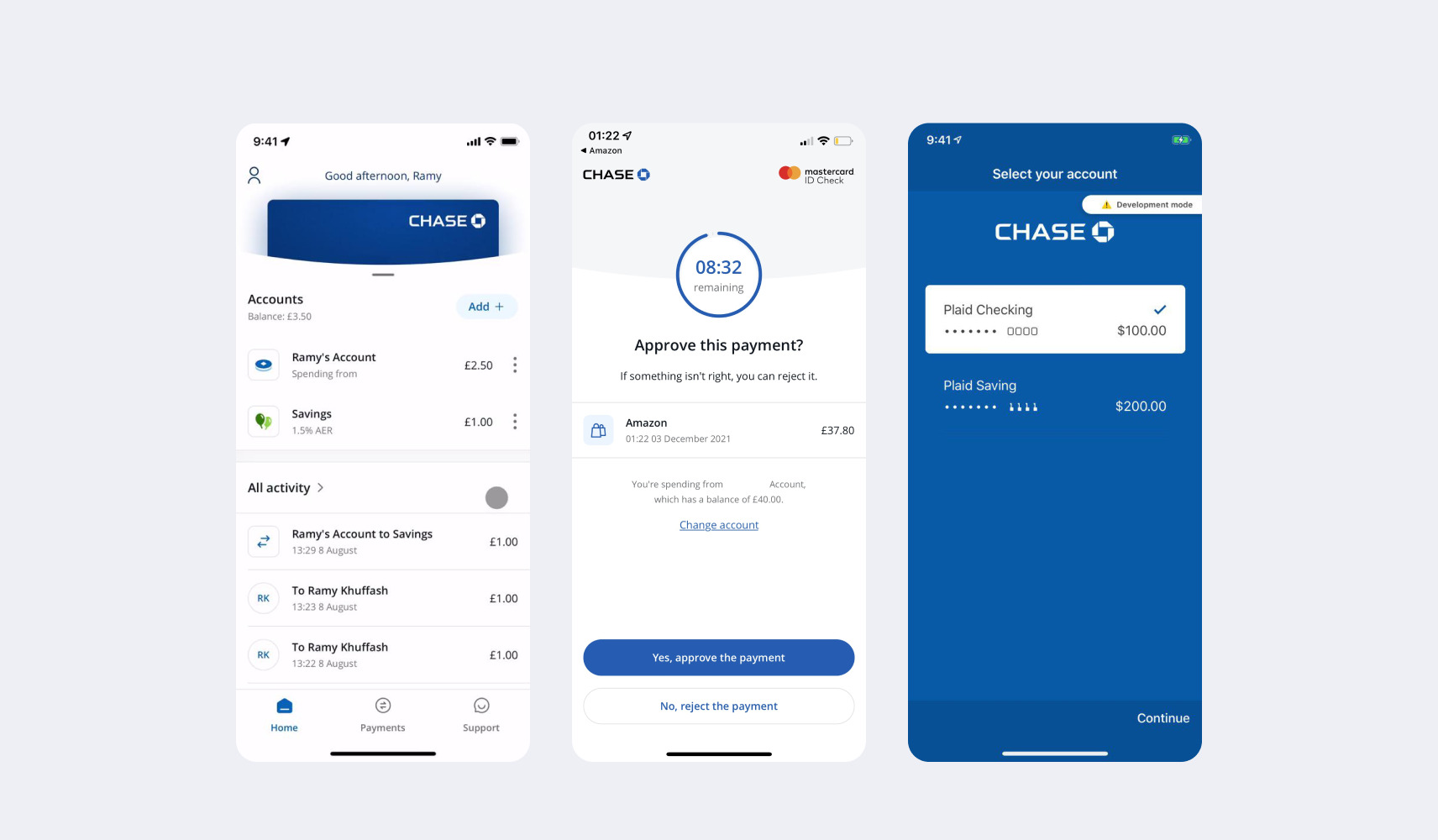 cx design for chase banking app