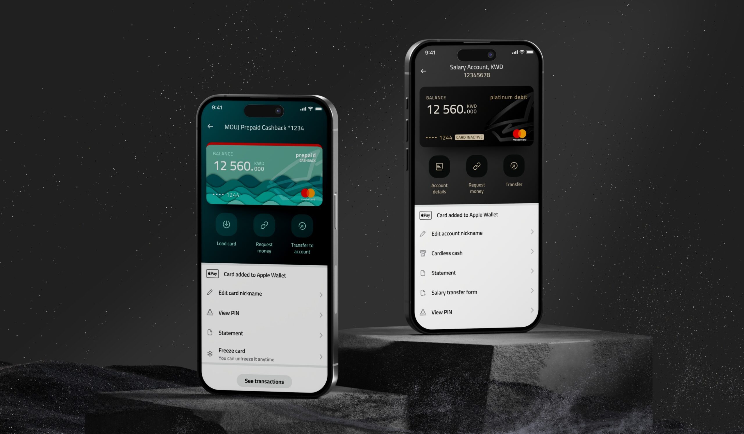 gulf bank app interface design