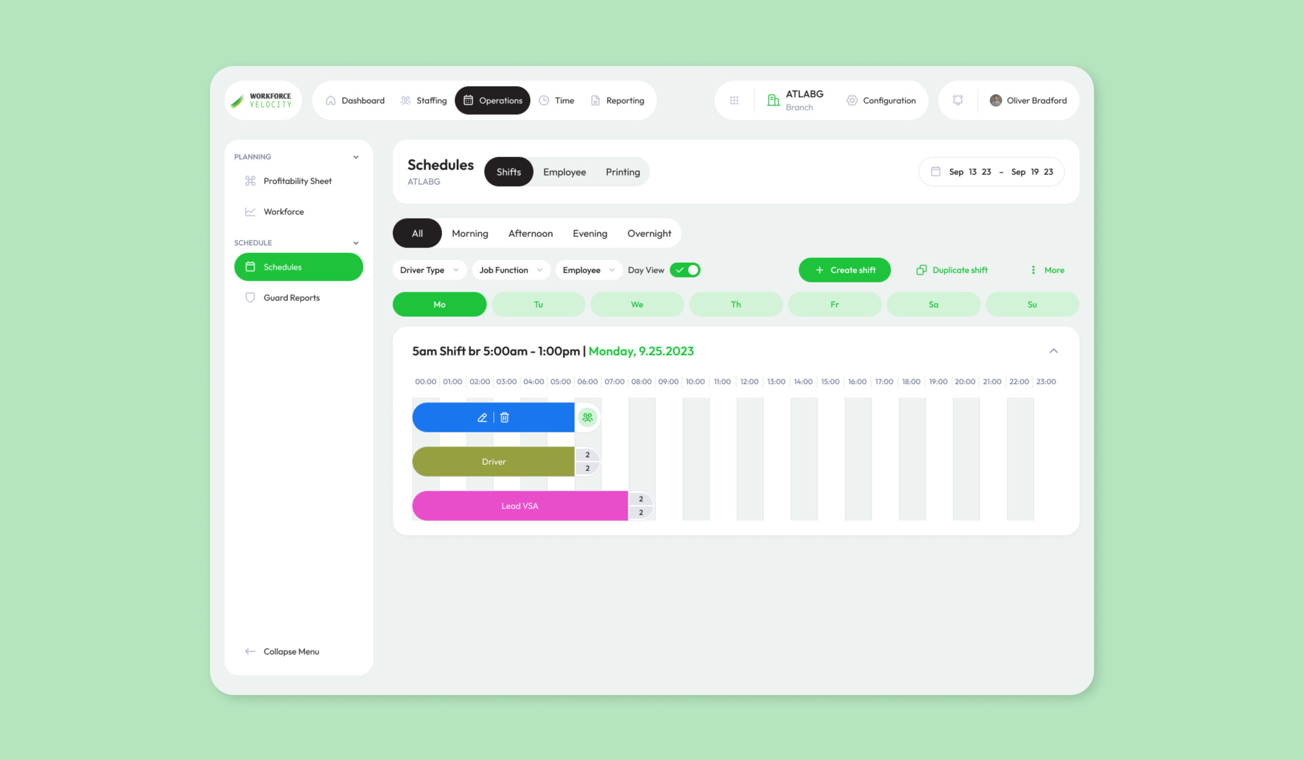 schedule dashboard