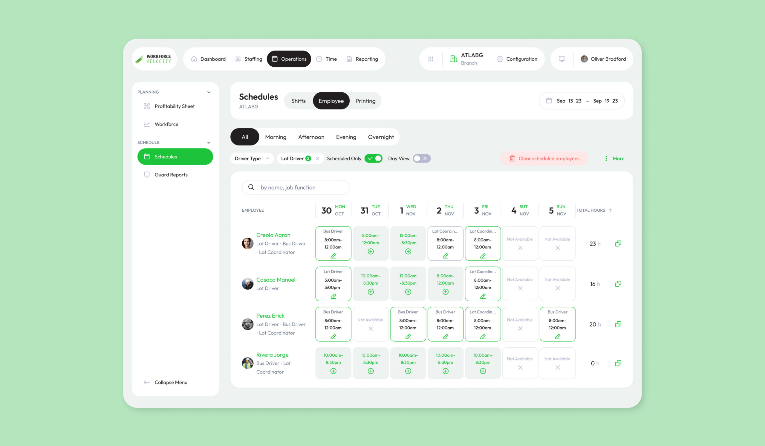 schedule dashboard