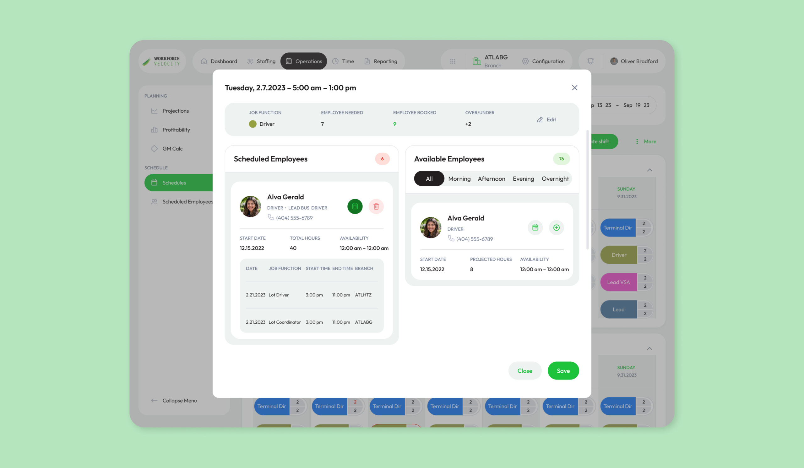 schedule dashboard