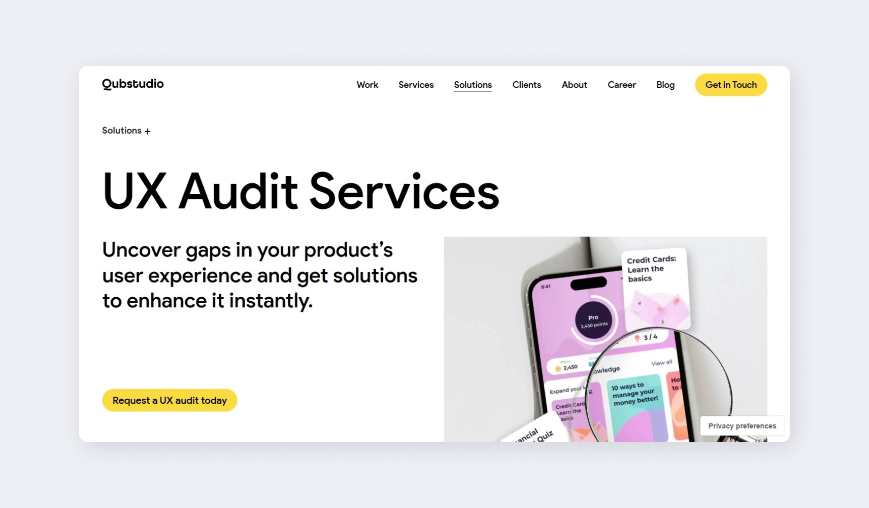 5 Leading UX Audit Companies to Hire in 2026 - 1 - Qubstudio