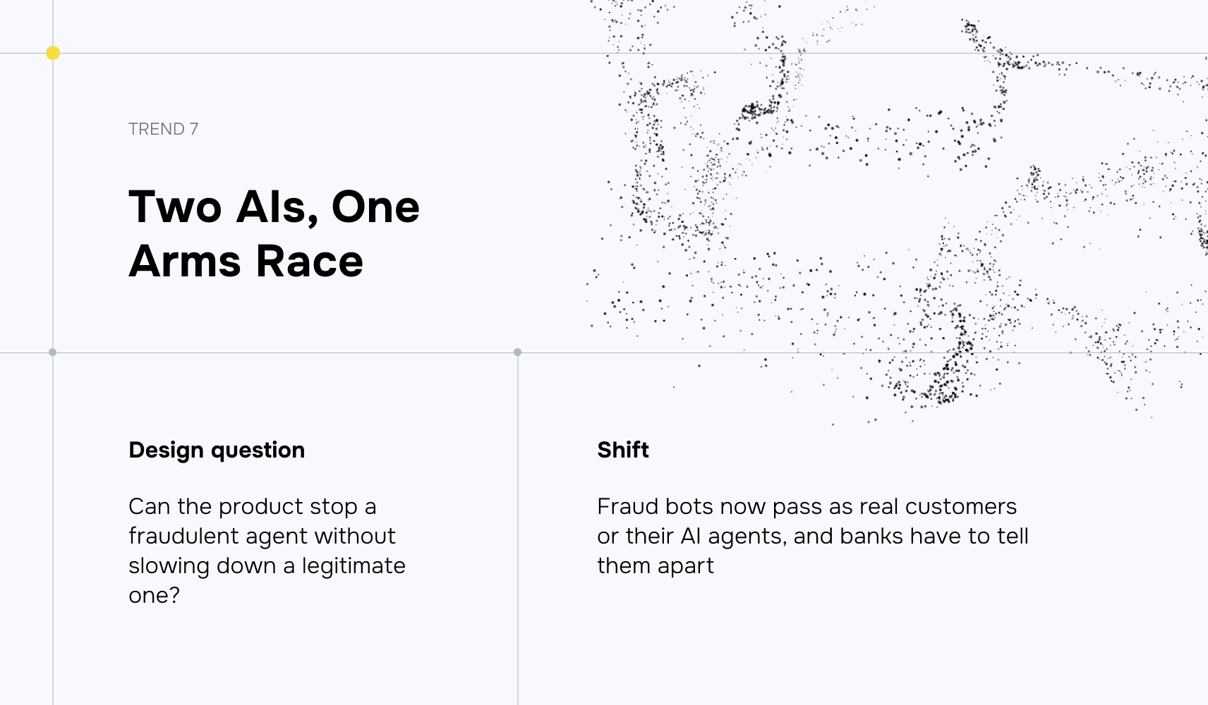 Image: Two AIs, One Arms Race A visual representation of a bank's security algorithm intercepting and distinguishing a fraudulent bot from a real user.